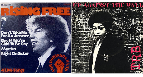 "Rising Free" and "Up Against The Wall" 7" single sleeves